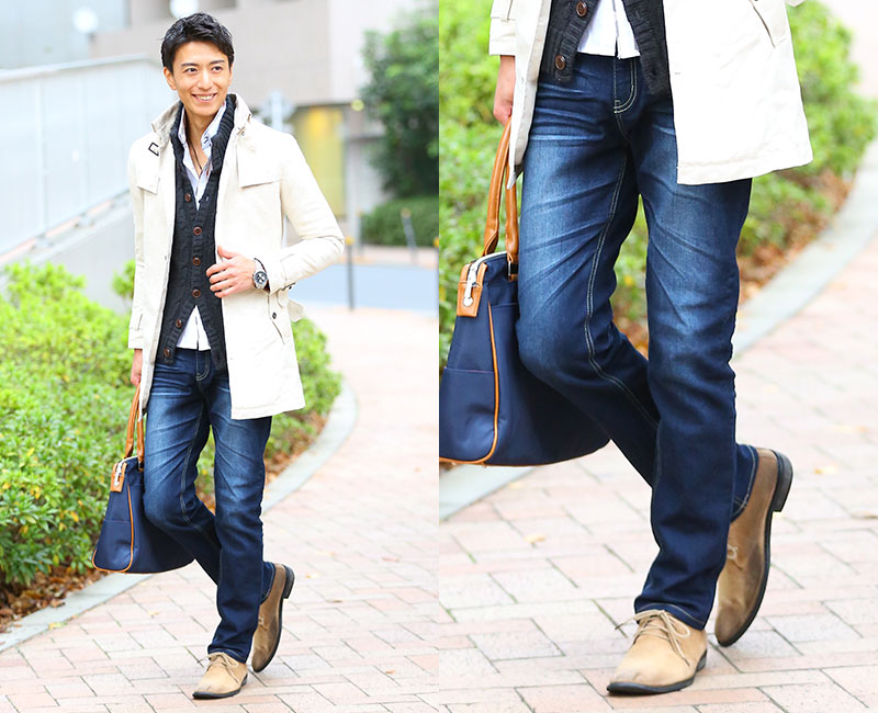 ヒゲ加工ストレッチデニムパンツ｜MENZ-STYLE Yahoo!ショッピング店