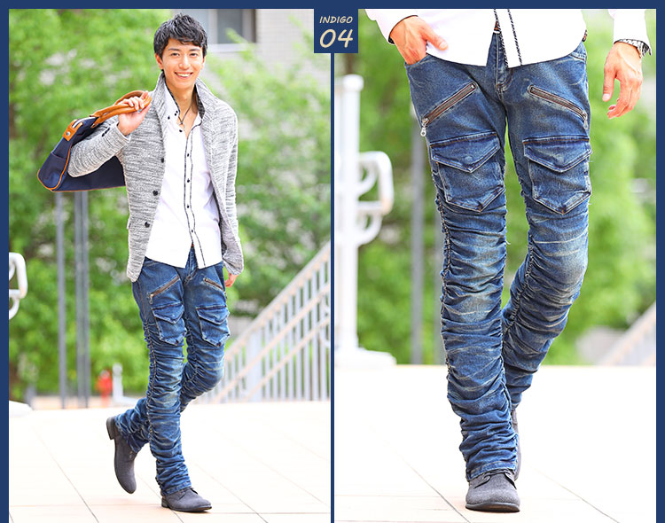 MASTERPIECE メンズ ジップポケット付き デニムパンツ 85-MZI2101｜MENZ-STYLE