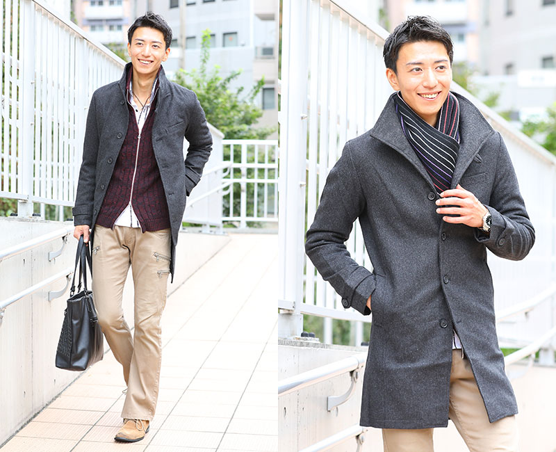 ウール混イタリアンカラーロングコート｜MENZ-STYLE Yahoo!ショッピング店