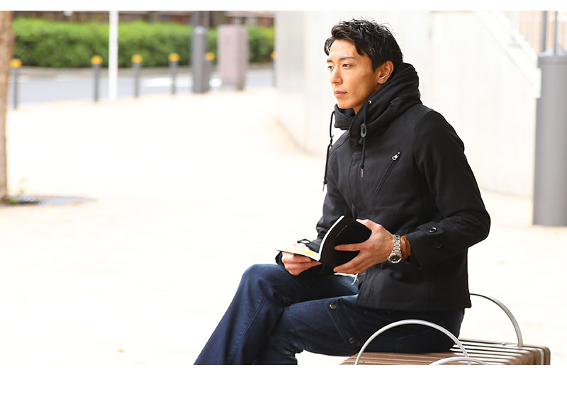 Style Eyes MELTON JACKETメルトンジャケット ジップデザイン変形ボリュームネックメルトンジャケット｜MENZ