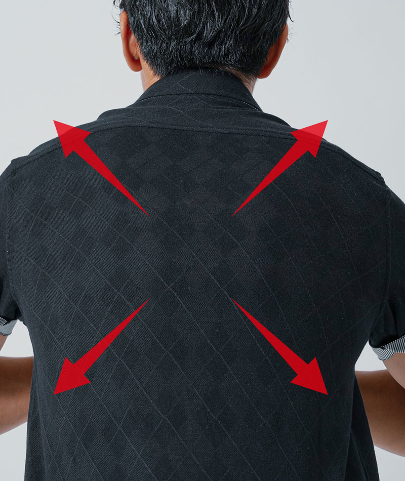 クールマックス素材ドライ加工アーガイル半袖ポロシャツ