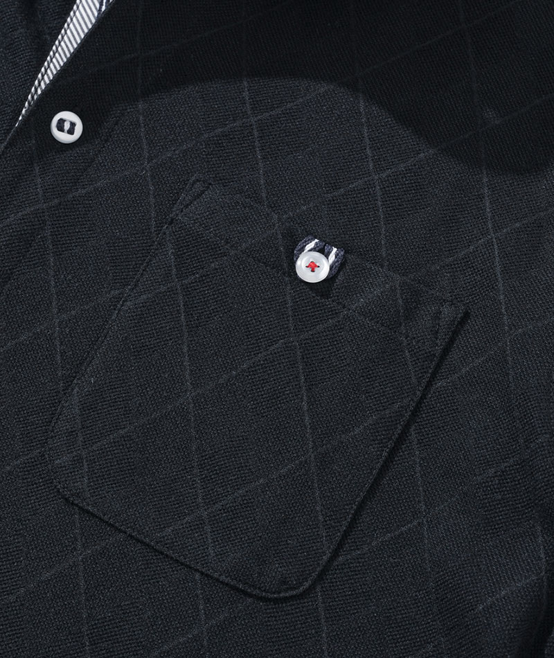 クールマックス素材ドライ加工アーガイル半袖ポロシャツ