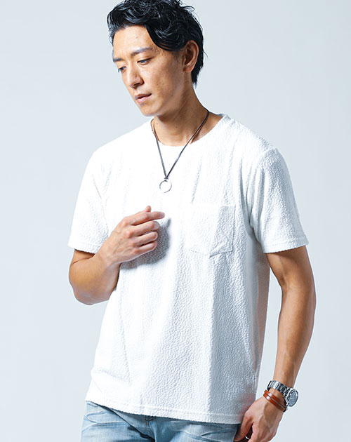 ランダムパイル素材半袖Ｔシャツ