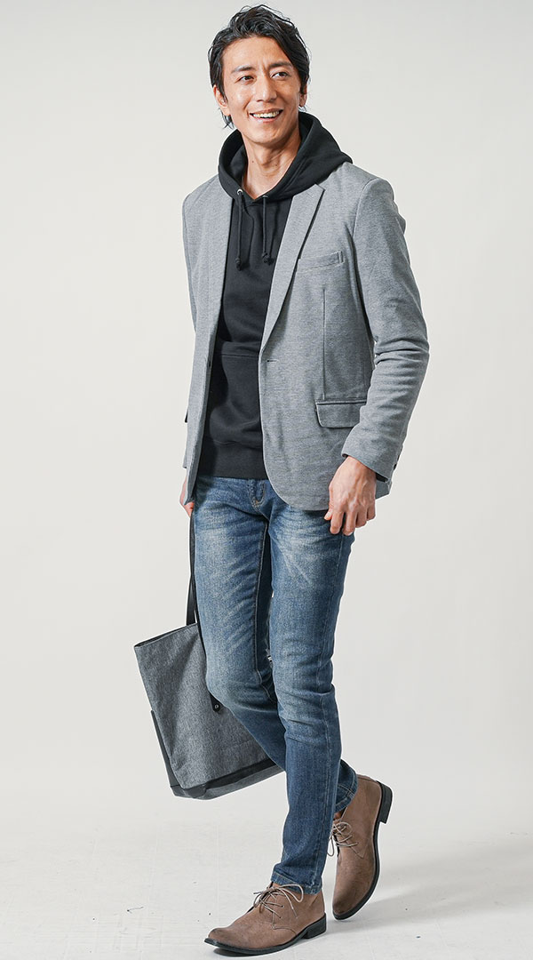 テーラードジャケットに合うおすすめ靴のメンズコーディネート